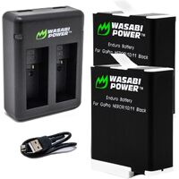 Wasabi Power Cold Weather Batteries (2-Pack + USB Dual Charger) for GoPro HERO12/11 Black/10/9