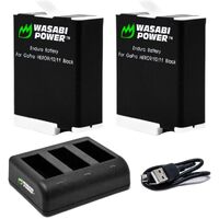 Wasabi Power Cold Weather Batteries (2-Pack + USB Triple Charger) for GoPro HERO12/11 Black/10/9