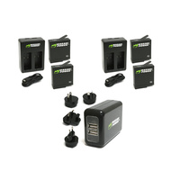 Wasabi BUNDLE for GoPro HERO8/7/6/5 (4xBatteries/2xDual Cradles/WALL Charger)